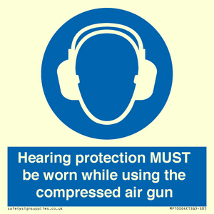 Hearing protection MUST be worn while using the compressed air gun